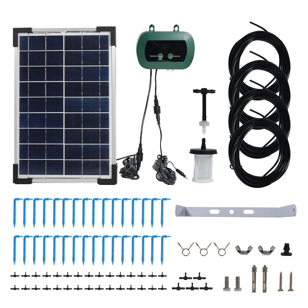 Smart Garden Greenhouse - Équipement d'hydroponie solaire, pompes à micro-goutteurs,