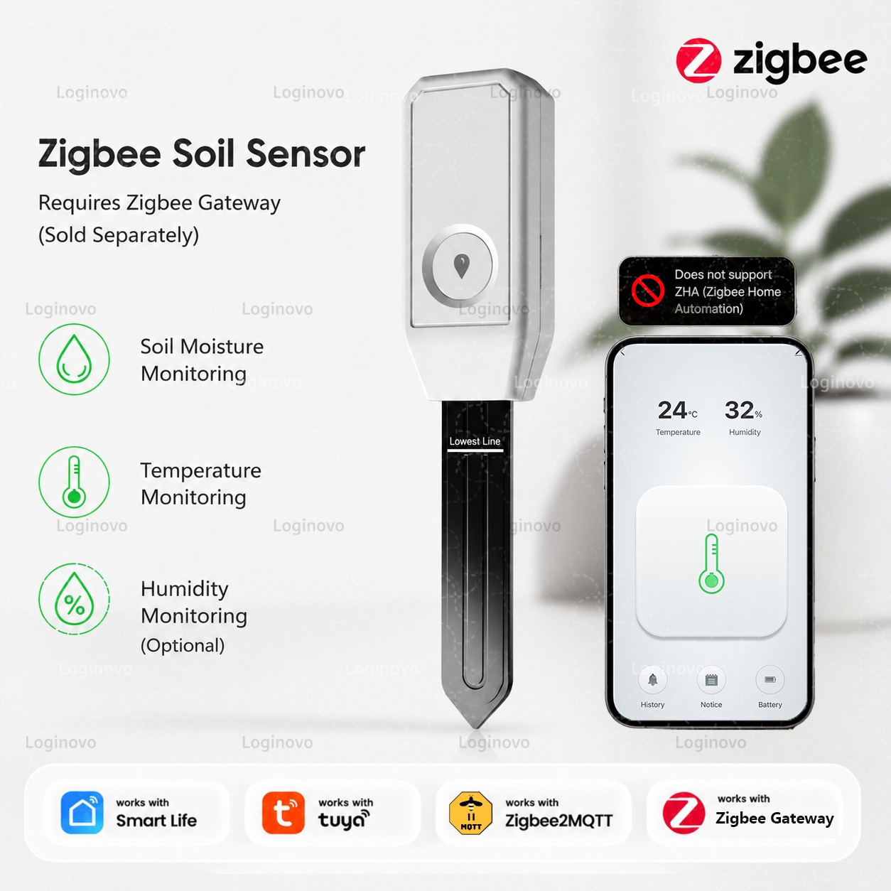Capteur de sol Zigbee, détecte - Smart Garden Home Assistant avis et prix